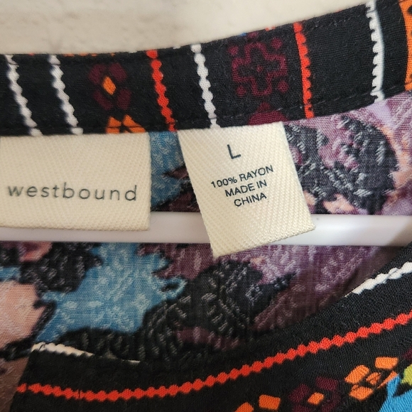 Westbound Boho Floral Blouse Size Large - Picture 4 of 4